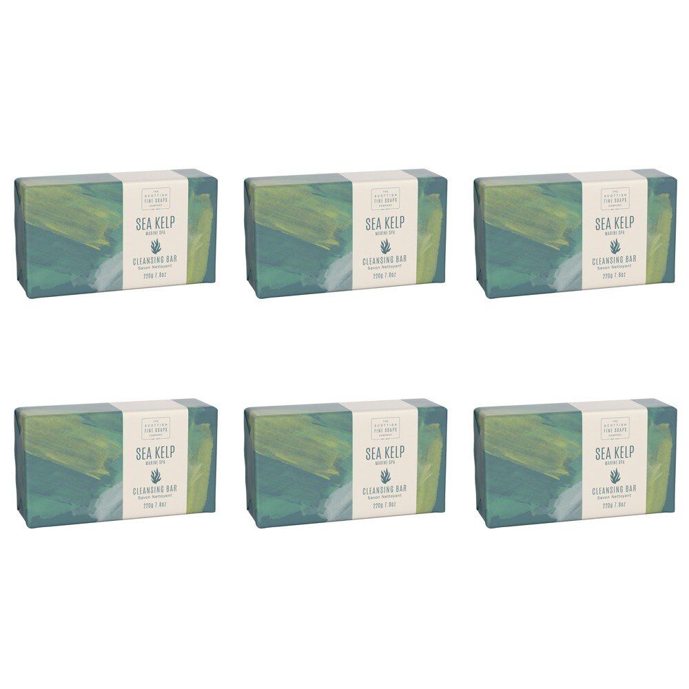 Scottish Fine Soaps Sea Kelp Marine Spa Cleansing Bar 220g Pack of 6