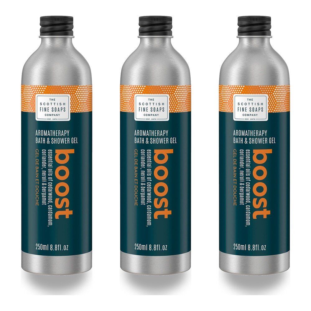 Scottish Fine Soaps Aromatherapy Boost Bath & Shower Gel 250mL Pack of 3