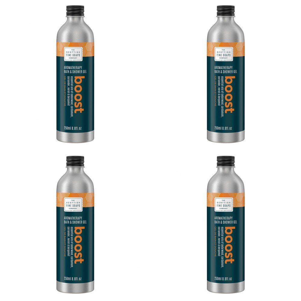 Scottish Fine Soaps Aromatherapy Boost Bath & Shower Gel 250mL Pack of 4