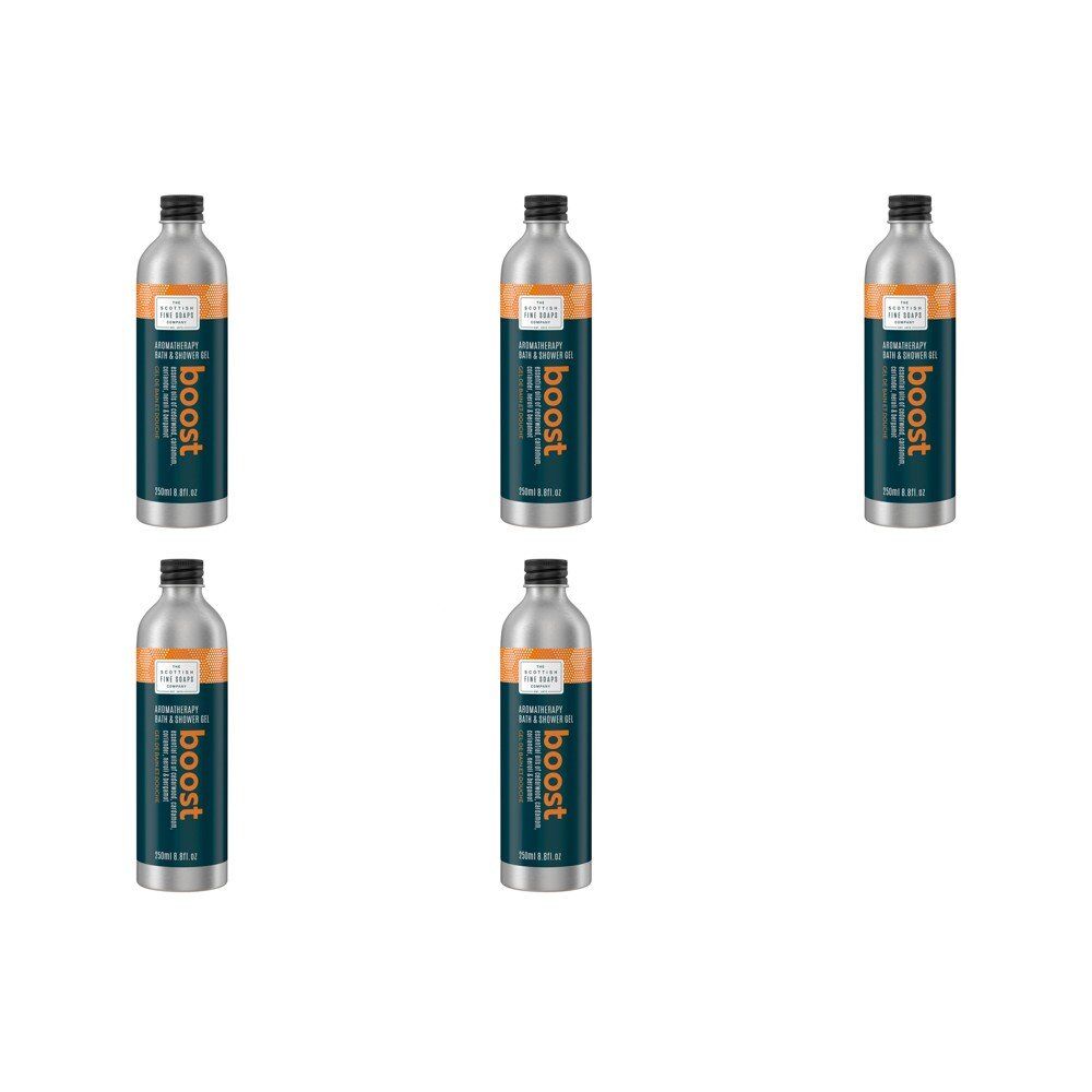 Scottish Fine Soaps Aromatherapy Boost Bath & Shower Gel 250mL Pack of 5