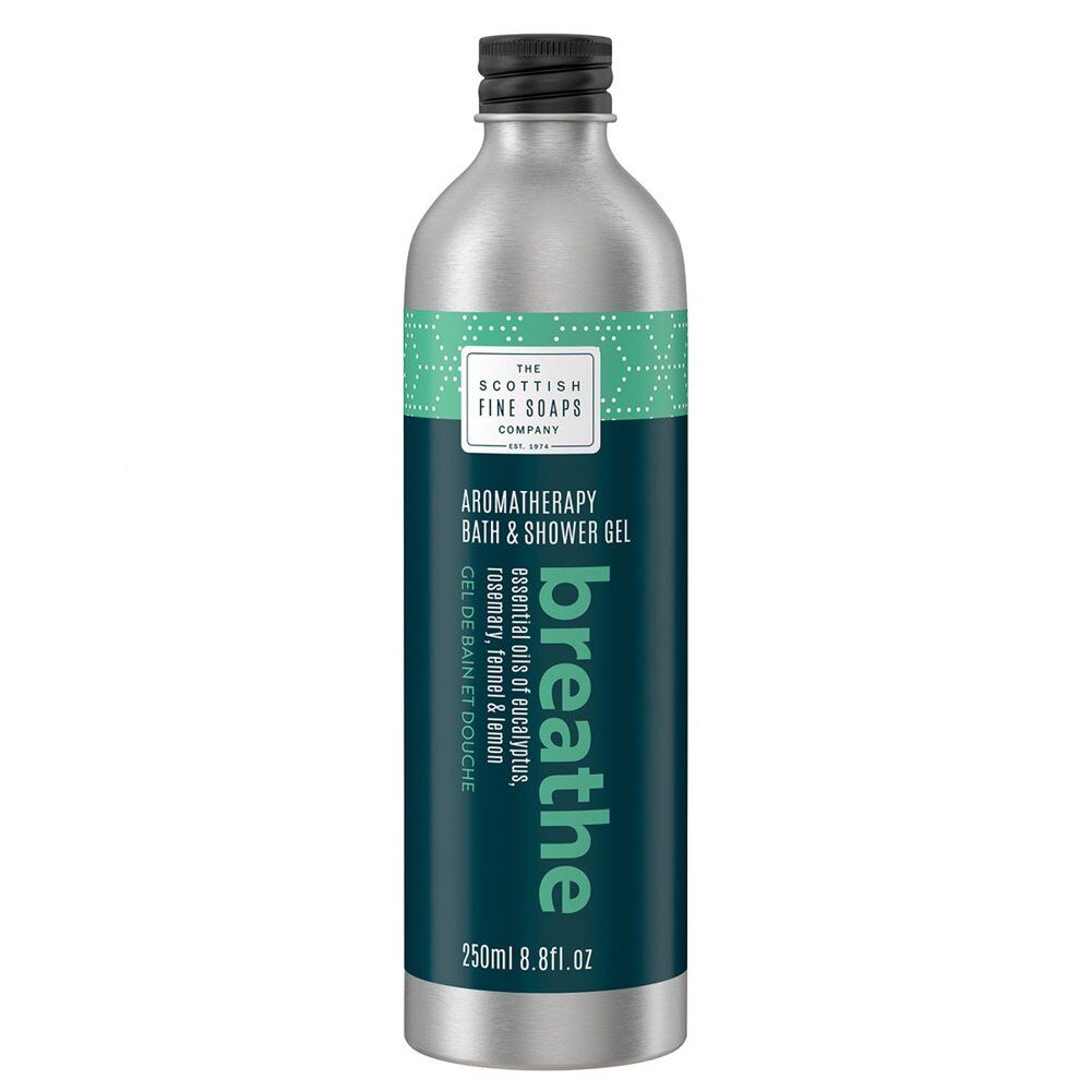 Scottish Fine Soaps Aromatherapy Breathe Bath & Shower Gel 250mL Pack of 2