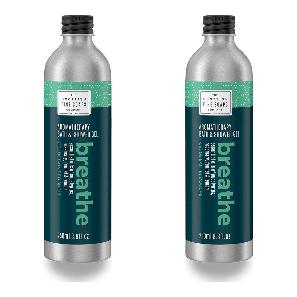 Scottish Fine Soaps Aromatherapy Breathe Bath & Shower Gel 250mL Pack of 2