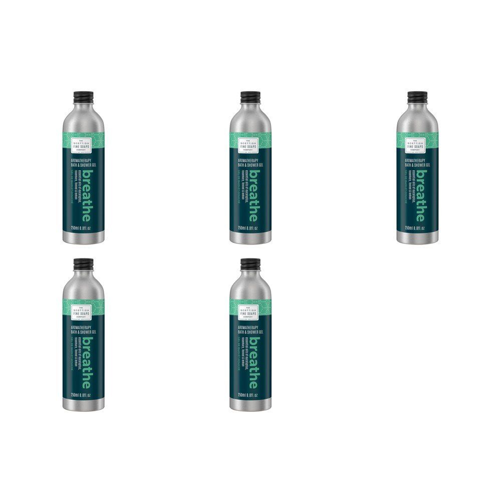 Scottish Fine Soaps Aromatherapy Breathe Bath & Shower Gel 250mL Pack of 5