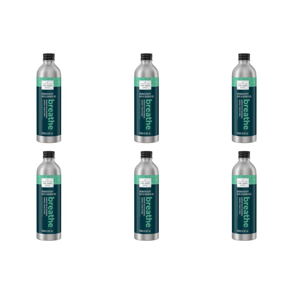 Scottish Fine Soaps Aromatherapy Breathe Bath & Shower Gel 250mL Pack of 6