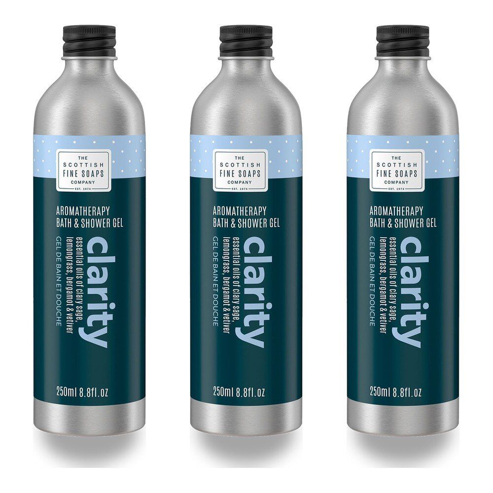 Scottish Fine Soaps Aromatherapy Clarity Bath & Shower Gel 250mL Pack of 3