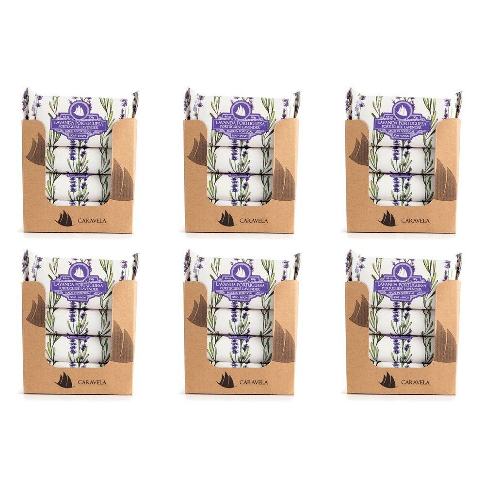 Essencias de Portugal Caravela Portuguese Lavender Wrapped Soap 130g Counter Display of 20 Bundle of 6