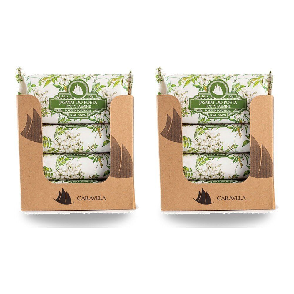 Essencias de Portugal Caravela Poet's Jasmine Wrapped Soap 130g Counter Display of 20 Bundle of 2