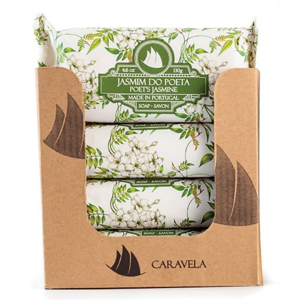Essencias de Portugal Caravela Poet's Jasmine Wrapped Soap 130g Counter Display of 20 Bundle of 4