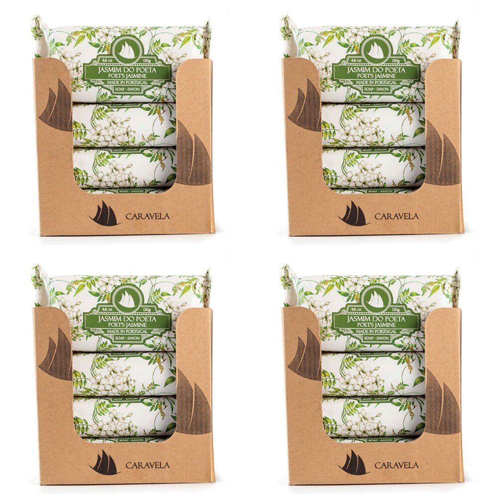 Essencias de Portugal Caravela Poet's Jasmine Wrapped Soap 130g Counter Display of 20 Bundle of 4