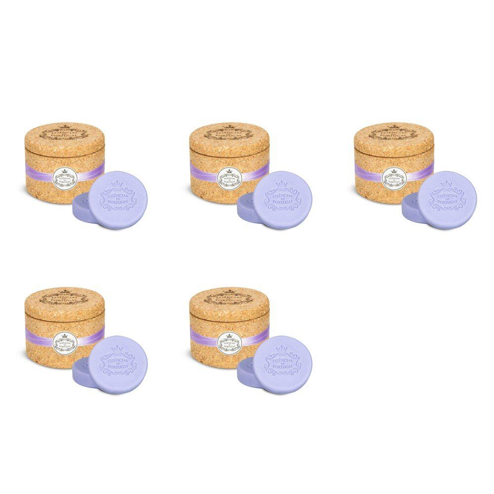 Essencias de Portugal Lavender Soap 2 x 50g in Cork Keeper Pack of 5