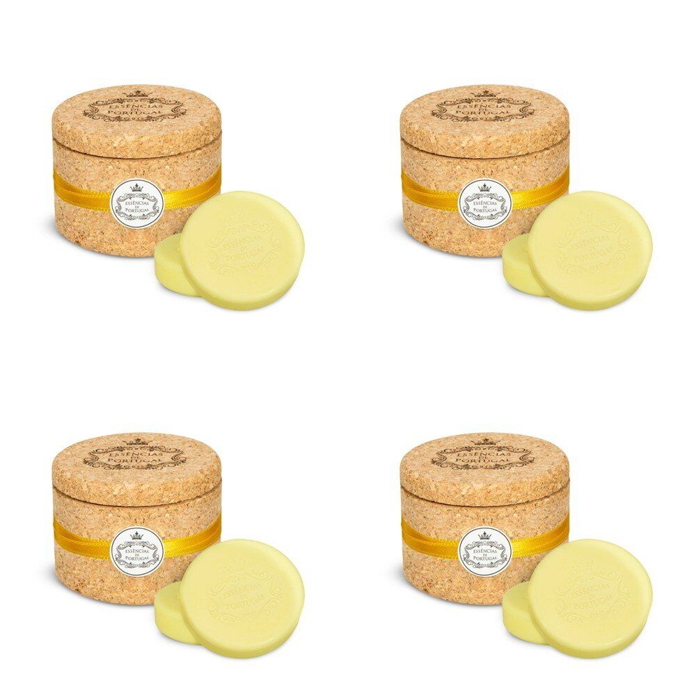 Essencias de Portugal Lemon Soap 2 x 50g in Cork Keeper Pack of 4