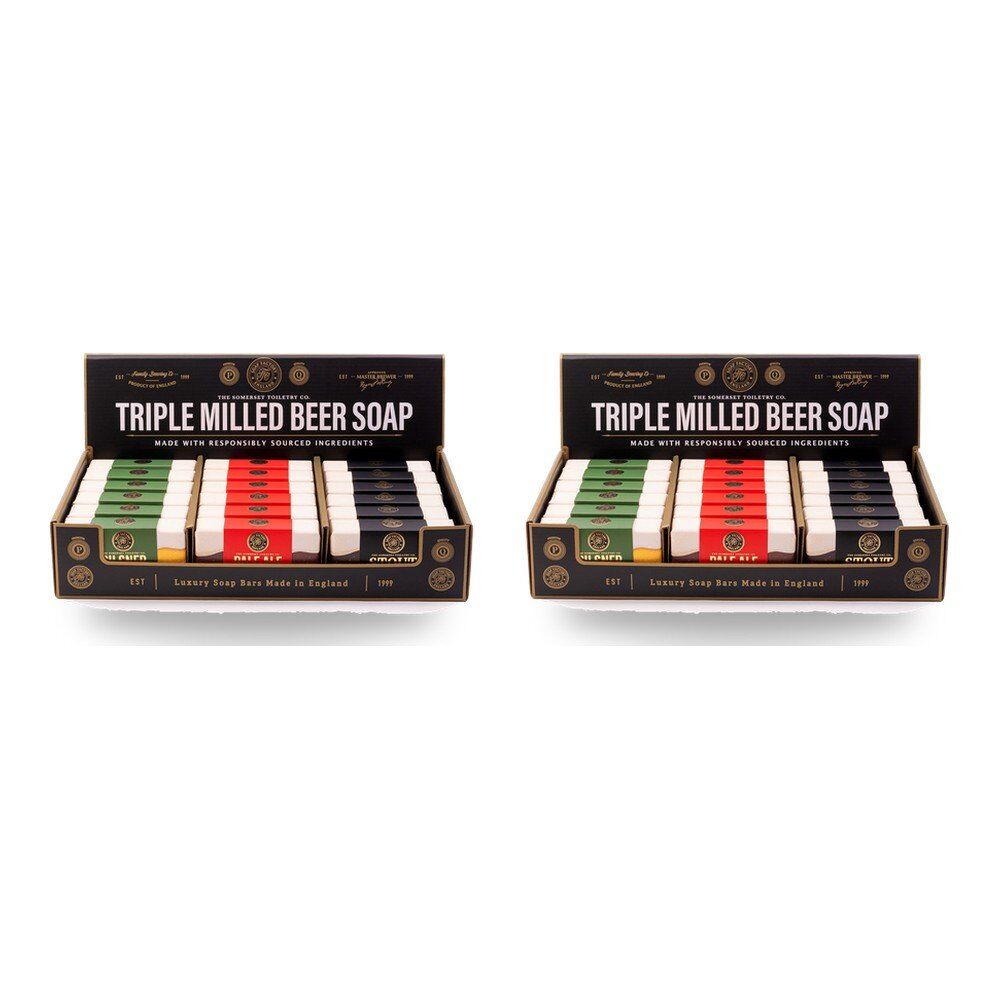 The Somerset Toiletry Co Home Brew Beer Soap 200g Assorted Counter Display of 18 Bundle of 2