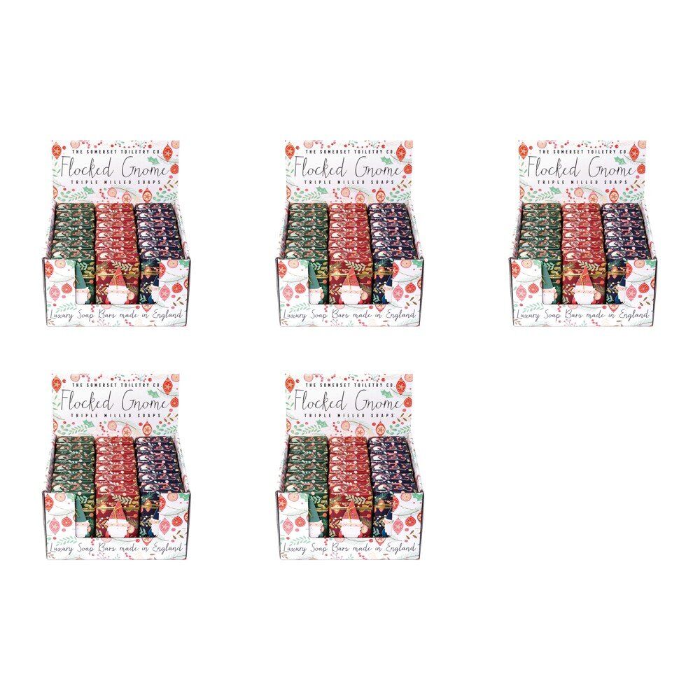 The Somerset Toiletry Co Flocked Gnome Soap 200g Assorted Counter Display of 18 Bundle of 5