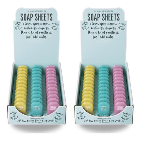 The Somerset Toiletry Co Soap Sheets Assorted Scents Counter Display of 36 Bundle of 2