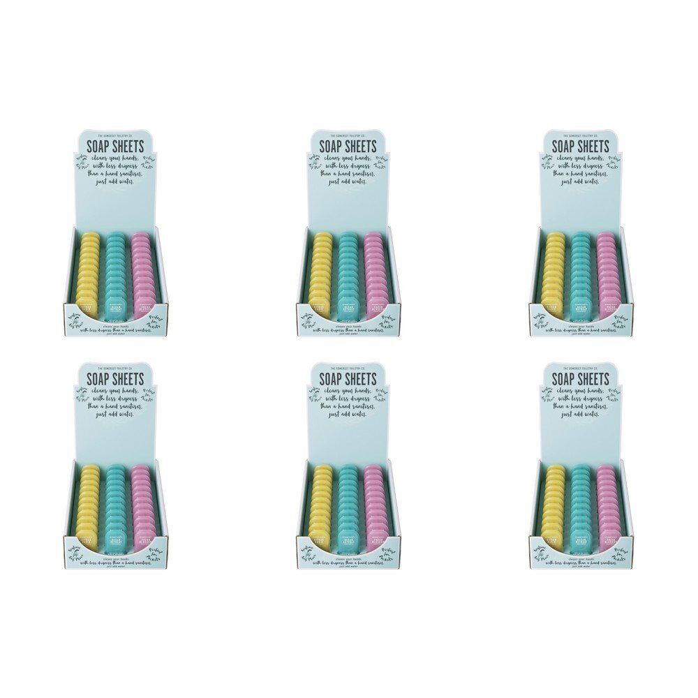 The Somerset Toiletry Co Soap Sheets Assorted Scents Counter Display of 36 Bundle of 6