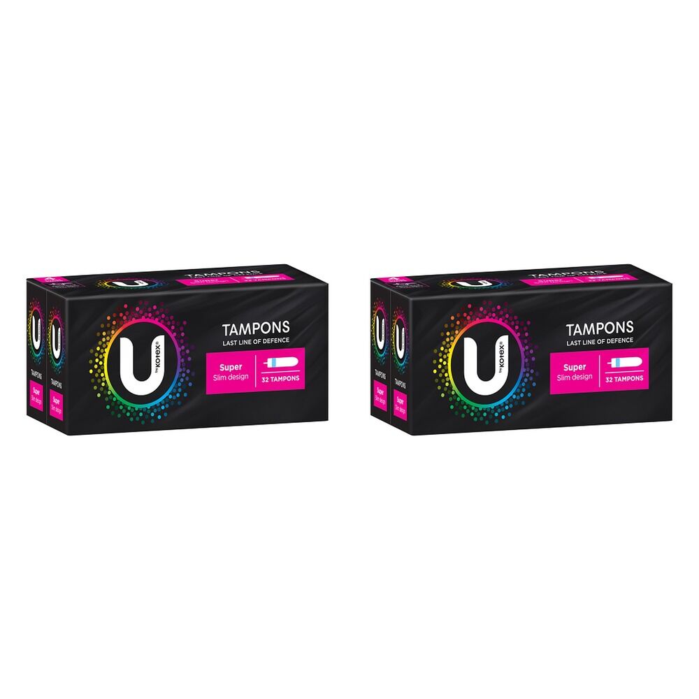 U By Kotex Slim Tampons Super 32 Pack x 6 Bundle of 2