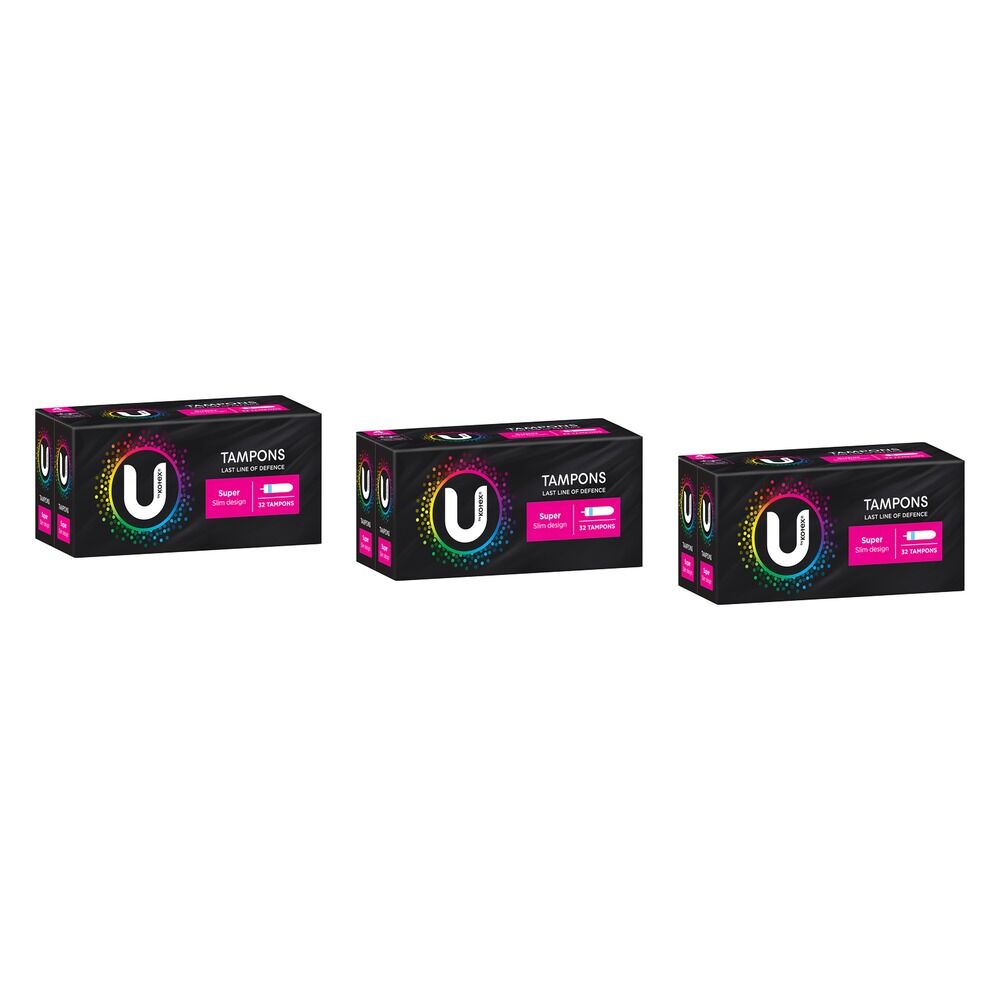 U By Kotex Slim Tampons Super 32 Pack x 6 Bundle of 3