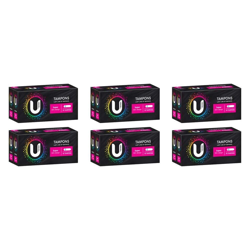 U By Kotex Slim Tampons Super 32 Pack x 6 Bundle of 6