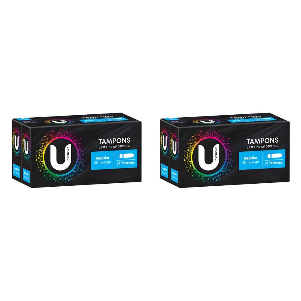 U By Kotex Slim Tampons Regular 32 Pack x 6 Bundle of 2