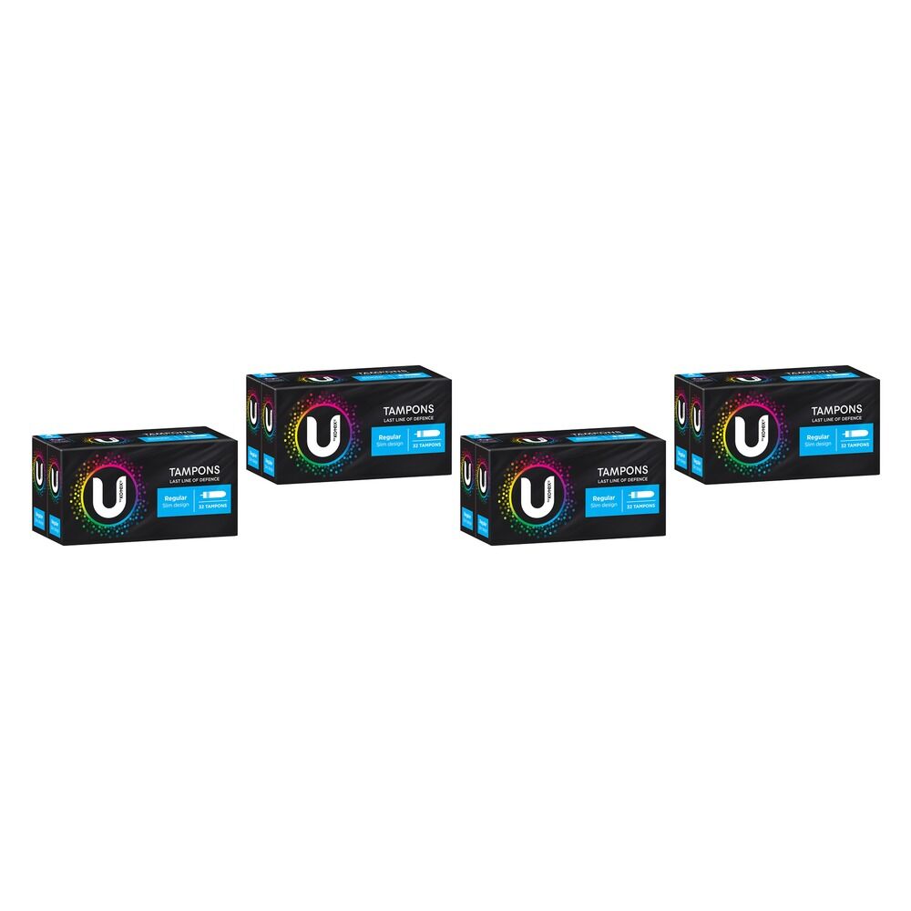 U By Kotex Slim Tampons Regular 32 Pack x 6 Bundle of 4