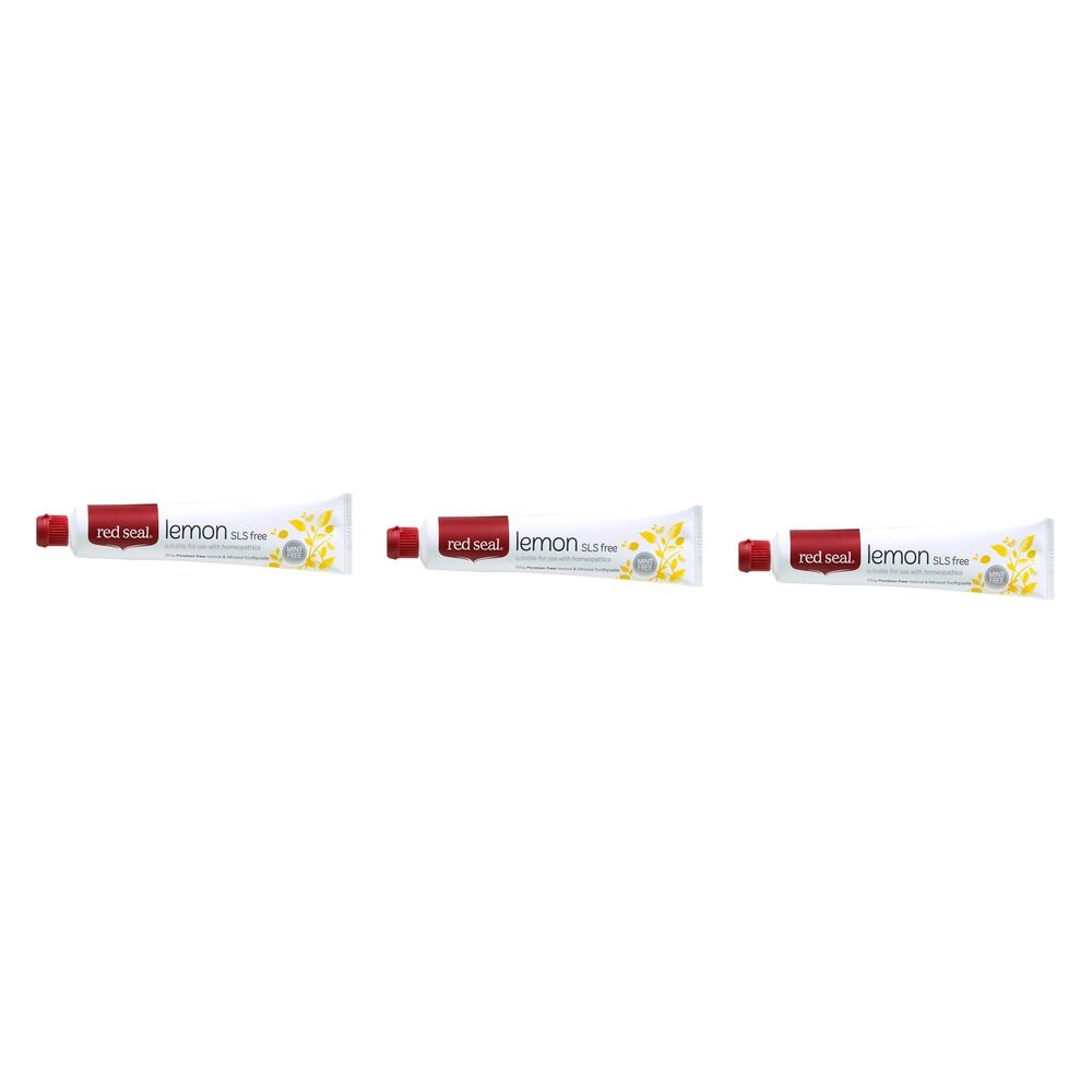 Red Seal Natural Health Lemon SLS Free Toothpaste 100g Pack of 3