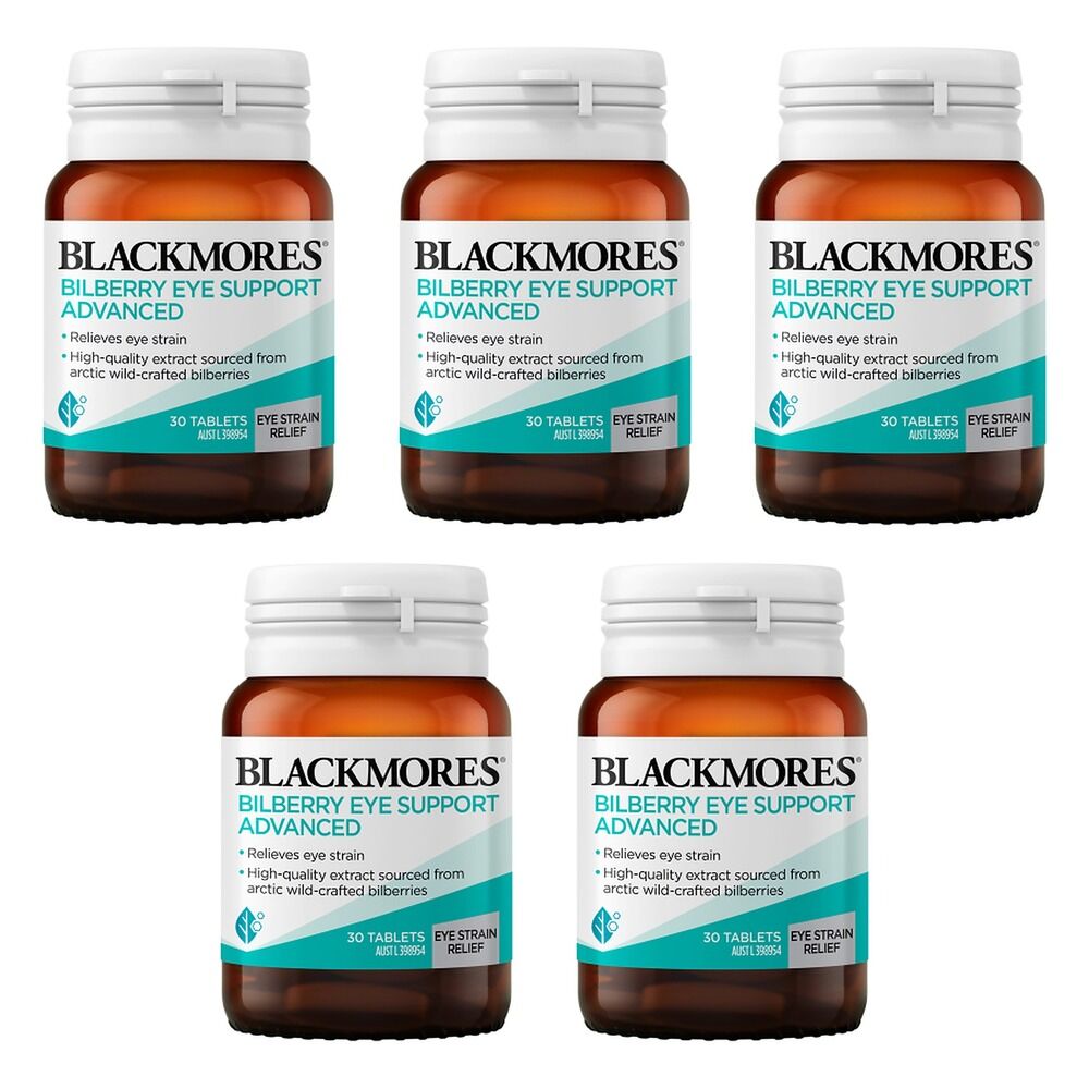 Blackmores Bilberry Eye Support Advanced 30 Tablets Pack of 5