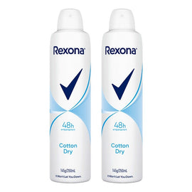 Rexona Antiperspirant Aerosol Deodorant Cotton Dry 250mL Pack of 2