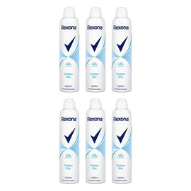 Rexona Antiperspirant Aerosol Deodorant Cotton Dry 250mL Pack of 6