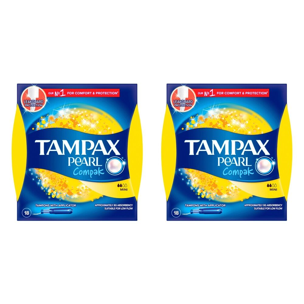 Tampax Pearl Compak Mini 18 Pack Bundle of 2