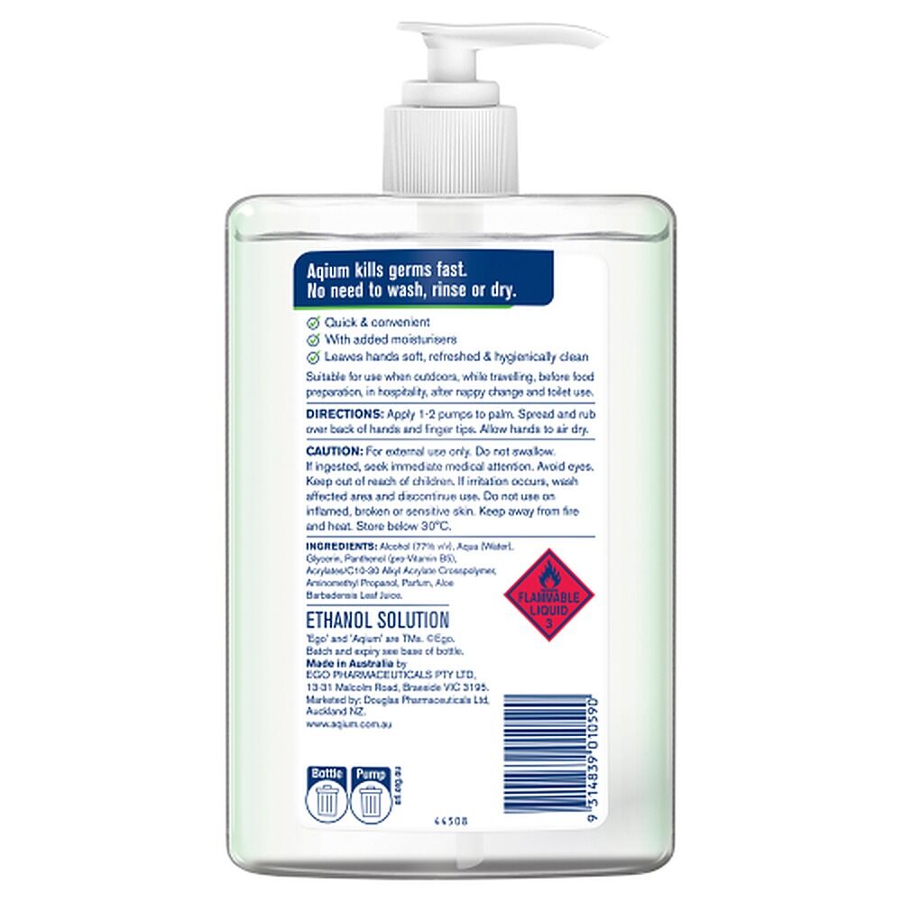 Ego Aqium with Aloe Antibacterial Hand Sanitiser 1L