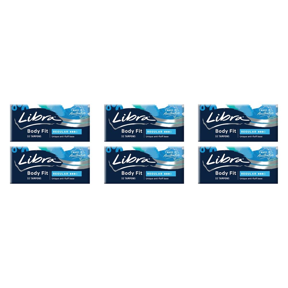 Libra Body Fit Regular Tampons 32 Pack x 6 Bundle of 6