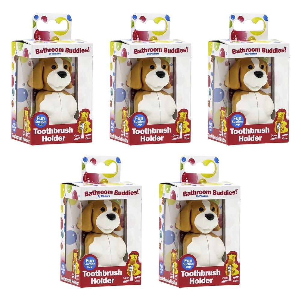 Piksters Bathroom Buddies Toothbrush Holder x 8 Bundle of 5