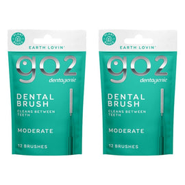 Dentagenie Interdental Brush Teal Moderate 12 Pack Bundle of 2