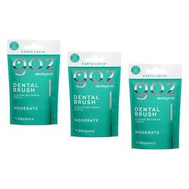 Dentagenie Interdental Brush Teal Moderate 12 Pack Bundle of 3
