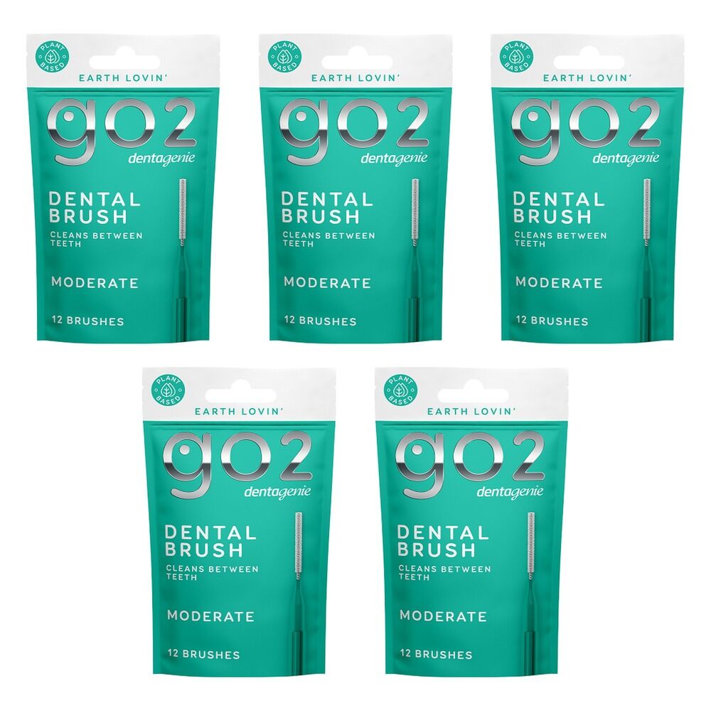 Dentagenie Interdental Brush Teal Moderate 12 Pack Bundle of 5