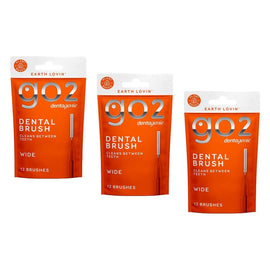 Dentagenie Interdental Brush Orange Wide 12 Pack Bundle of 3