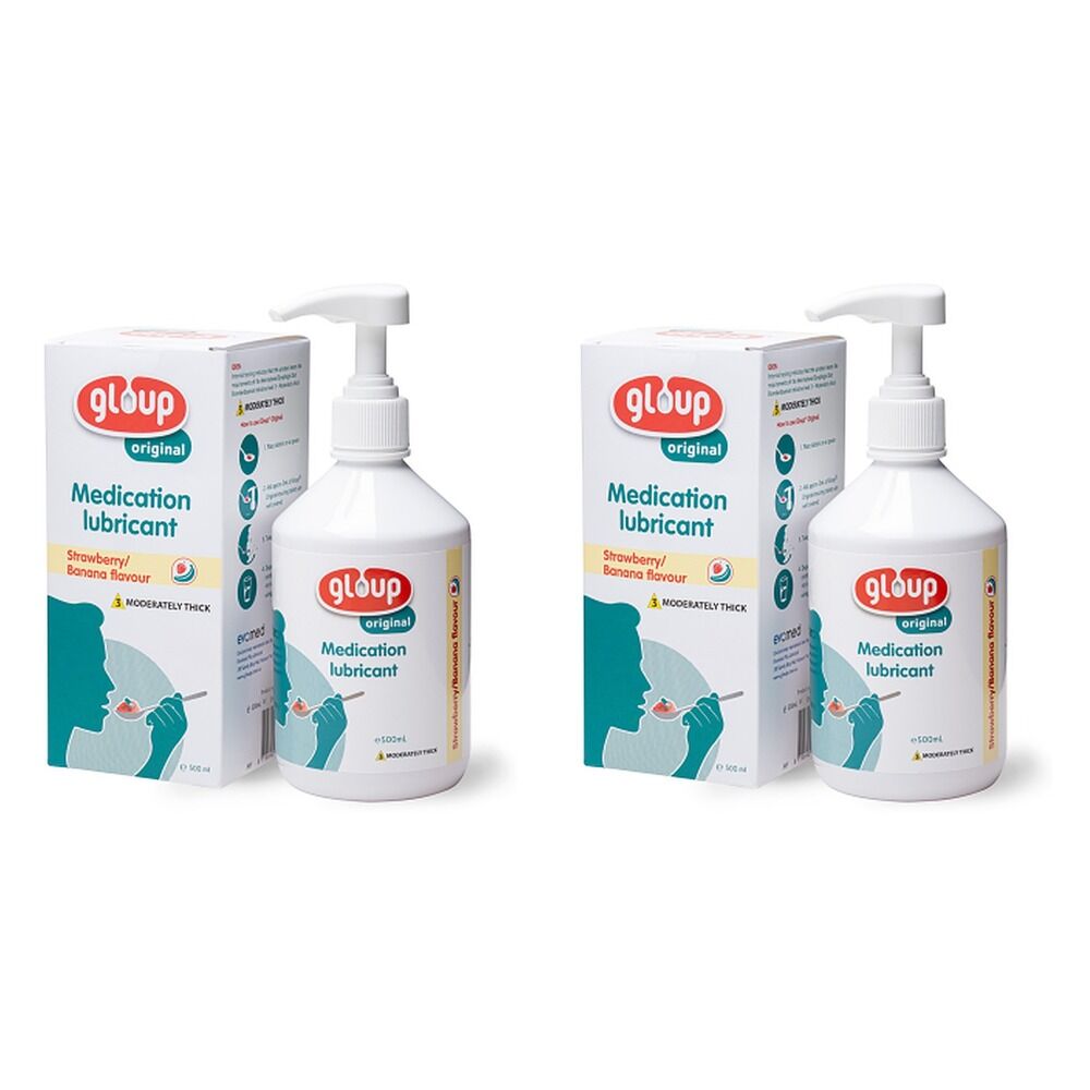 Gloup Medication Lubricant Strawberry Banana Original 500mL Pack of 2