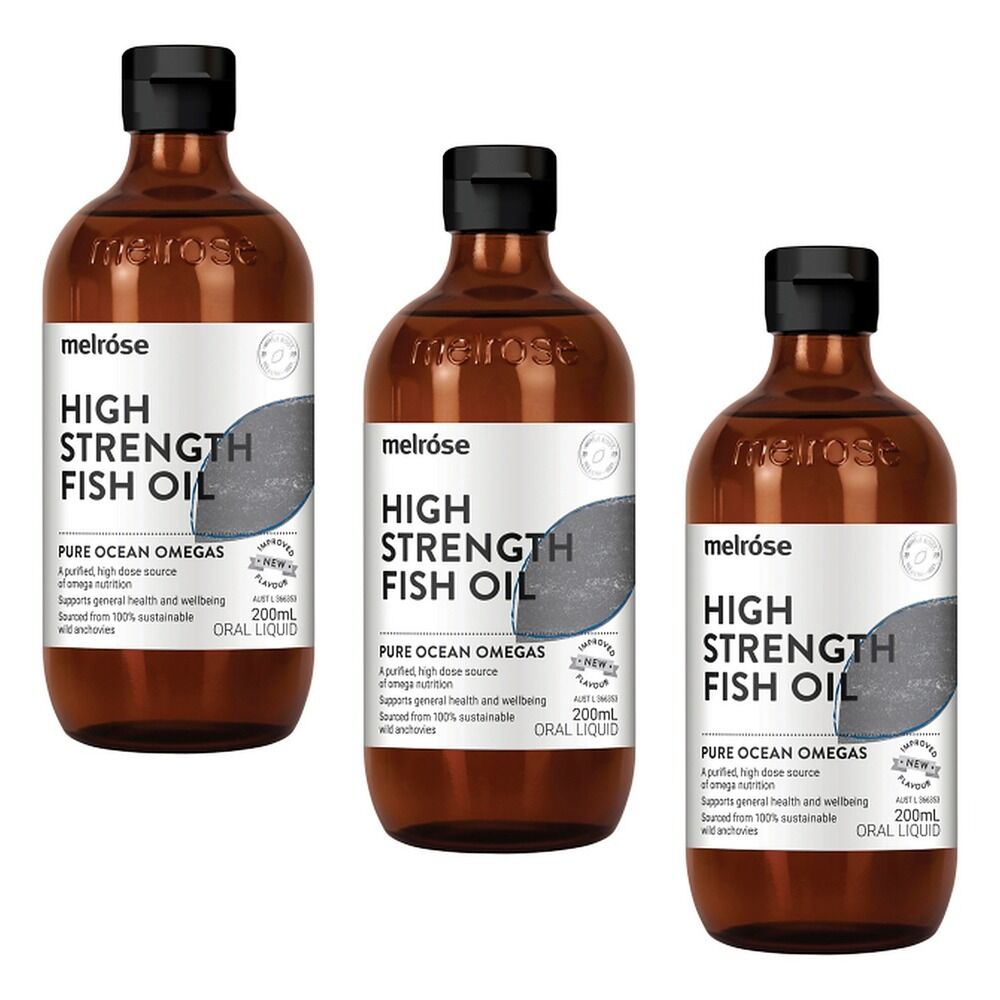 Melrose Health High Strength Fish Oil Lemon 200mL Pack of 3