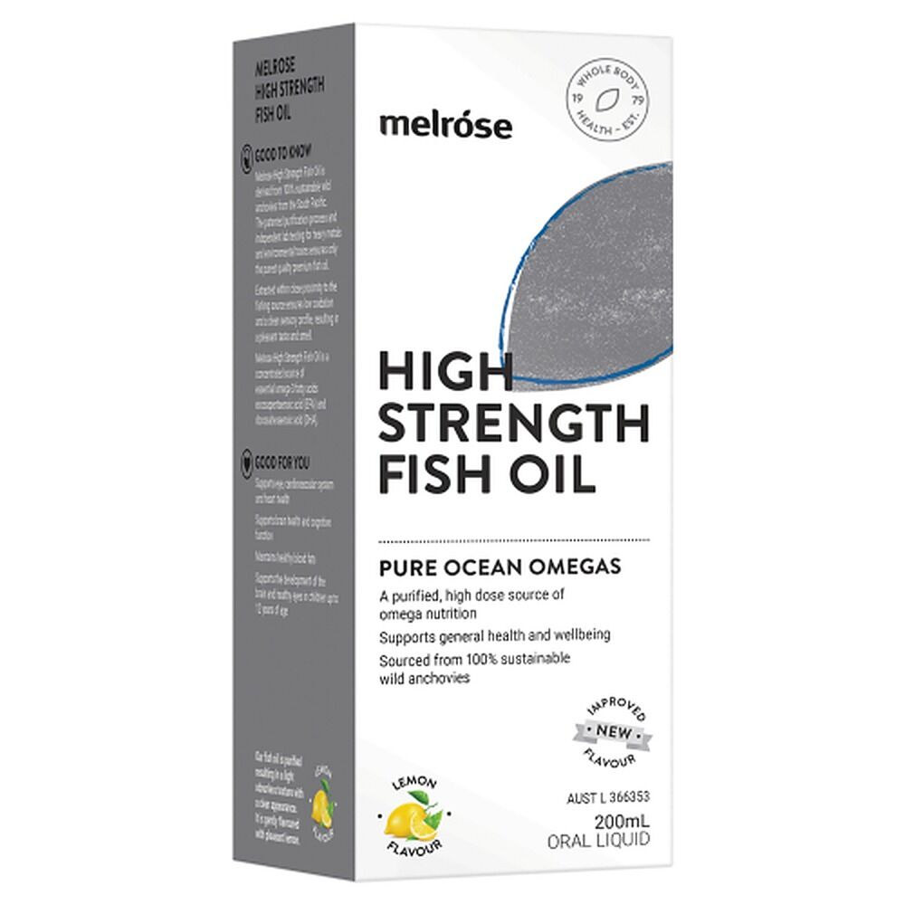Melrose Health High Strength Fish Oil Lemon 200mL