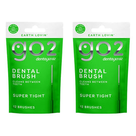 Dentagenie Interdental Brush Green Super Tight 12 Pack Bundle of 2