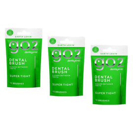 Dentagenie Interdental Brush Green Super Tight 12 Pack Bundle of 3