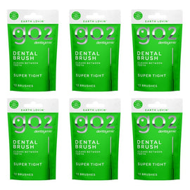 Dentagenie Interdental Brush Green Super Tight 12 Pack Bundle of 6