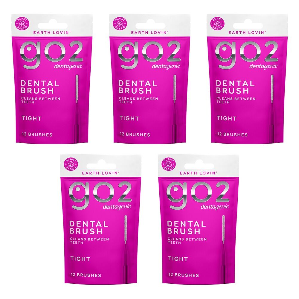 Dentagenie Interdental Brush Pink Tight 12 Pack Bundle of 5