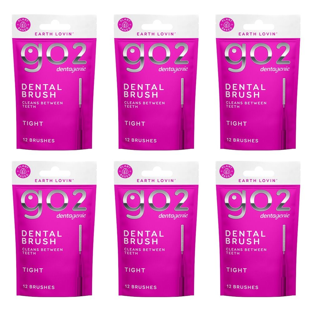Dentagenie Interdental Brush Pink Tight 12 Pack Bundle of 6