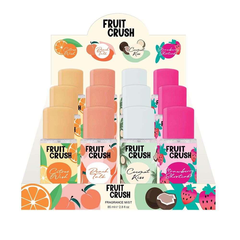Fruit Crush Mixed Fragrance Mist 85ml 12 Pack Four Fruity Scents