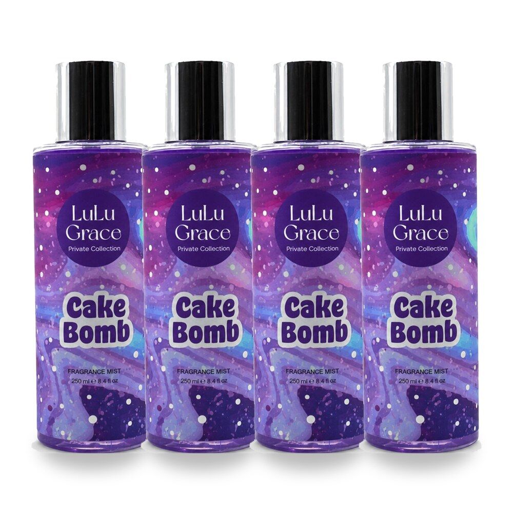 Lulu Grace Cake Bomb Fragrance Mist 250ml Sweet Dessert Body Spray Pack of 4
