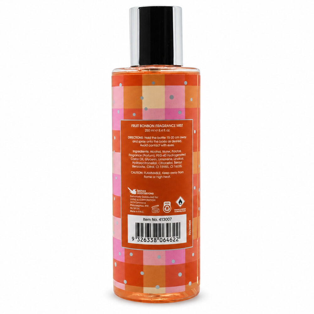 Lulu Grace Fruit Bonbon Fragrance Mist 250ml Vanilla Peach Body Spray