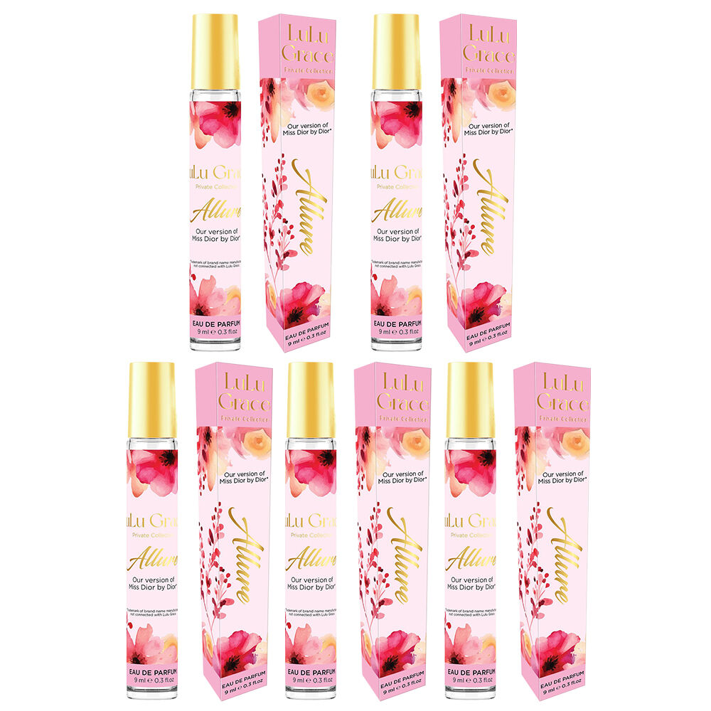 Lulu Grace Allure EDP Rollerball 9ml Travel Perfume Inspired By Miss Dior x 5