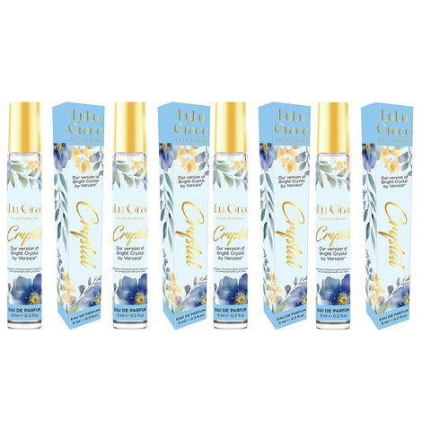 Lulu Grace Crystal EDP Rollerball 9ml Travel Perfume Inspired By Bright Crystal x 4