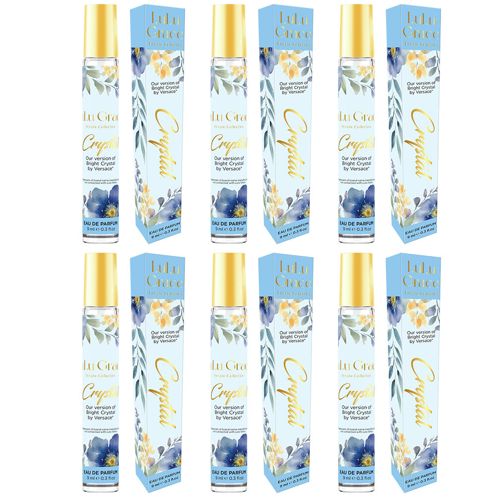 Lulu Grace Crystal EDP Rollerball 9ml Travel Perfume Inspired By Bright Crystal x 6